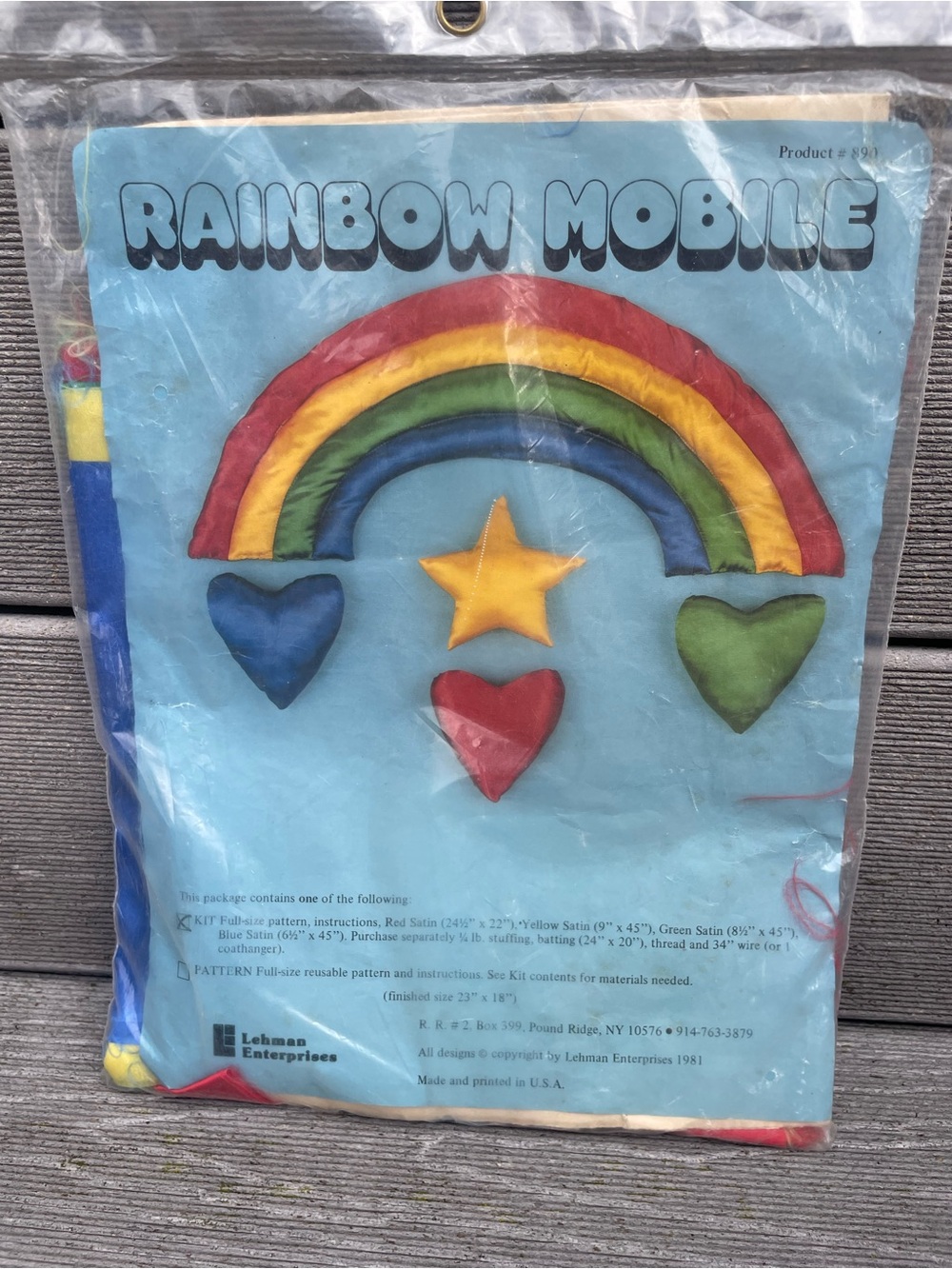 Vintage 70's Lehman Rainbow Mobile / Wall Hanging Sewing Craft Kit USA #890 NEW